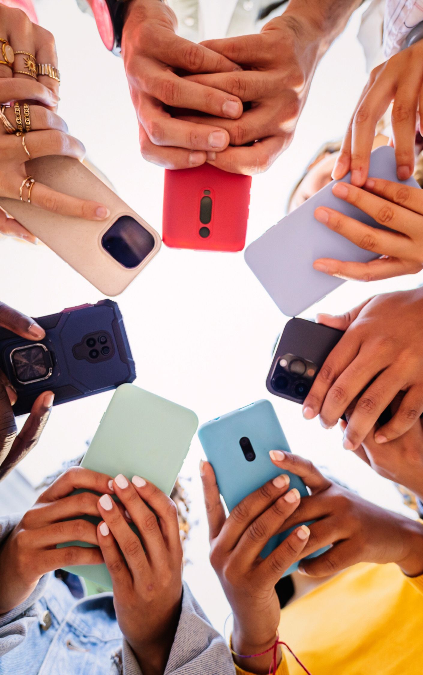 students on devices