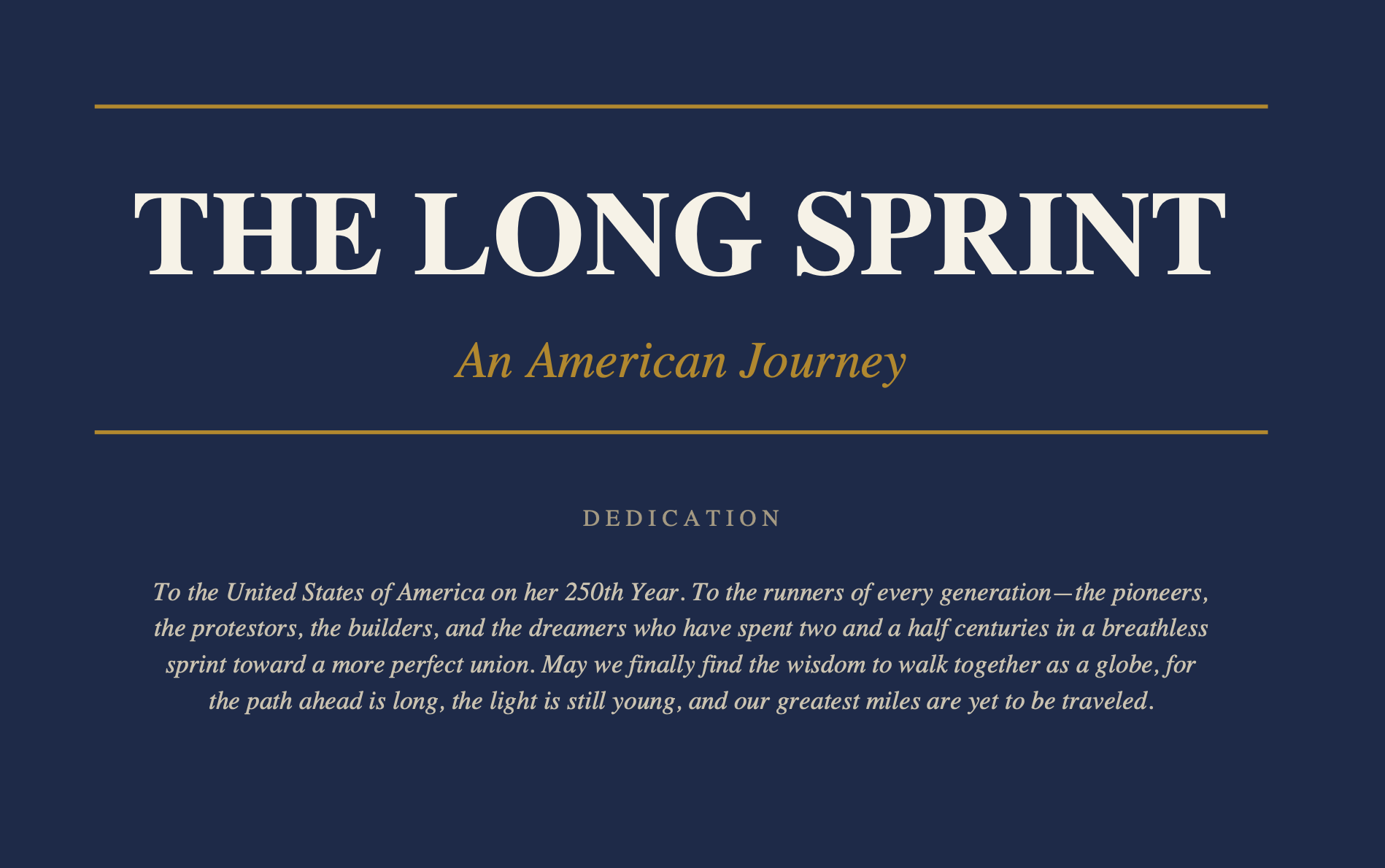 The Long Sprint: USA 250th Anniversary Poem & Teacher’s Handbook