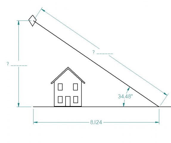 Applied Trig problems Type Two find Hypotenuse Length