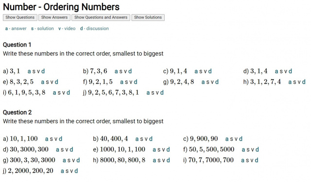 Ordering Numbers